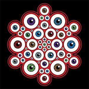 Digital Illustration of Eyes in Kaleidoscope Pattern by Howard Forbes